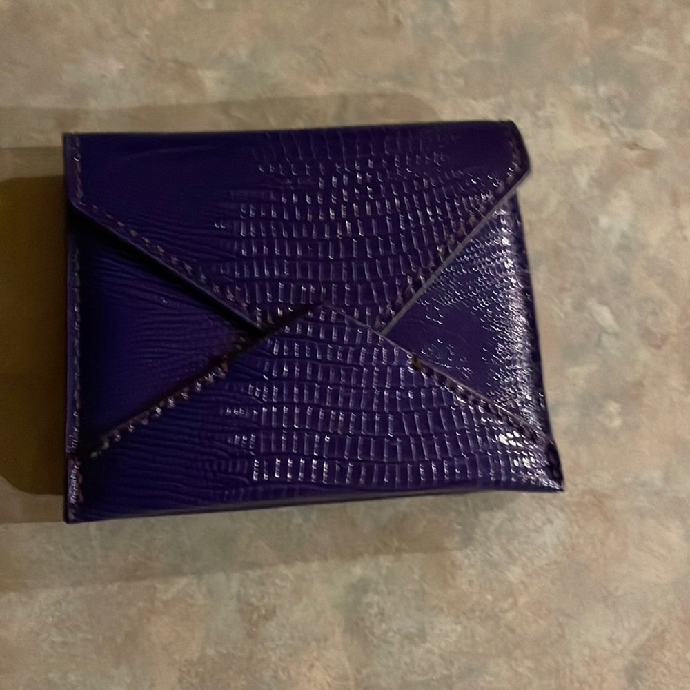 Banana Republic purple embossed card holder